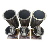 3 Kit camisa pistão anéis Trator Motor Valtra Sisu  3cil 