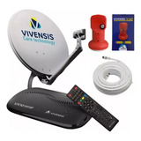 3 Kits Nova Parabólica Receptor Vivensis Vx10 Lnb Cabo
