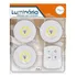 3 Lampadas Led Spot Luminária Luz Quente Sem Fio Controle