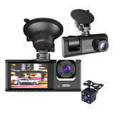 3 Lentes De Câmera Dvr De Carro Dash De 3 Canais Hd 1080