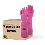 3 Luva Latex Ranhurada