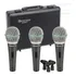 3 Microfones Samson Q6 Super Cardióide Profissional C/ Case