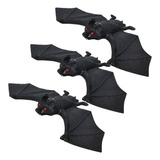 3 Morcego Borracha Brinquedo Susto Haloween Animal Voador