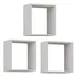 3 Nichos Quadrado Quarto Parede Branco 30x30x10 Mdf Suporte