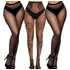 3 Pares Meia Calça Arrastão Strass Brilho Meia Calça Caveira