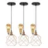 3 Pendentes Aramado Cálice Luminária Lustre Retrô Balcão Cobre Rose Gold + 3 Lâmpadas Led St64