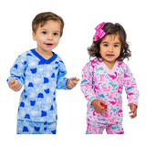 3 Pijama Bebê Moletom Flanelado 1 2 3 Moletinho Inverno