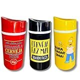 3 Porta Garrafa 600ml Suporte Cerveja Térmico Bar Frase Divertida
