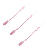 3 Prendedores Para Chupeta Modelo Mola Bebê Menino Menina Cor 3 Rosas
