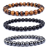 3 Pulseiras Hematita Olho