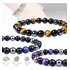 3 Pulseiras Hematita Olho Tigre Onix Proteção Pedra Natural