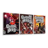 3 Quadros Decorativos Trilogia Guitar Hero Playstation 2 Ps2