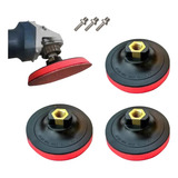 3 Suporte Disco Prato 100mm Com Velcro E Rosca M14