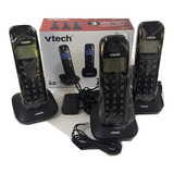 3 Telefones S/ Fio Viva Voz Bina Vtech Vt680-3 Preto Usa