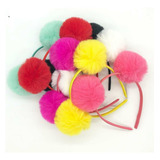 3 Tiaras De Pompom Encapadas Modelo Infantil Cores Cor Rosa