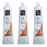 3 Tubos Gel Cola Para Fabricação De Mega Hair Extension 60g