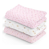 3 Uni Cueiro 80x60 Cm Algodao Fralda Bebe Estampada Crianca