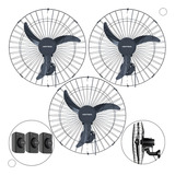 3 Ventilador Osc Parede 60cm 3pás Preto Ventisol Bivolt 200w Diâmetro 60 Cm Frequência 50hz/60hz Material Das Pás Plástico 127/220v
