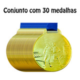30 Medalhas Dimetro 35mm Futebol Futsal Imediato Cor Ouro