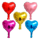 30 Mini Balão Coração Metalizado 12cm 5 Polegadas Coloridos Cor Roxo