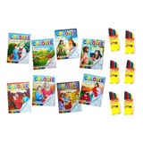 30 Revistas Livrinhos Colorir Bíblico + 30 Cxs Giz De Cera 