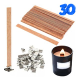 30 Unid  Pavio De Madeira   30 Ilhos De Metal Para Velas Eco