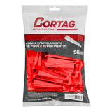 300 Cunhas Niveladoras Cortag Slim Para Piso Porcelanato Cor Vermelho