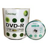 300 Unidades Dvd 4.7 Gb- 16x- Logo Branco- Smartbuy