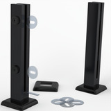 32 Coluna Torre Inox 40 Cm Preto Fosco Guarda Corpo 2 Furos