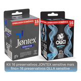 32 Preservativo Camisinha Jontex Olla Sensitive Mais Fino
