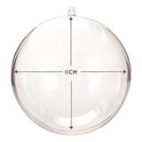 35 Esfera Acrílica 11cm Transparente P  Lembrancinha Natal