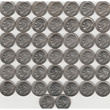 38 Moedas One Dime 1968 A 2018 Letra D Estados Unidos Dólar