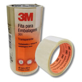 3m Kit 4 Fita Adesiva Transparente 48mm X 50m Embalagem 301