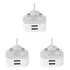3x Adaptador De Carregador De Parede Universal Usb Uk Plug D