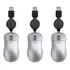 3x Cabo Retrátil De Mouse Com Fio Usb Tiny Small Mouse 1