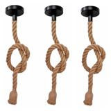 3x Pendente Corda Retro