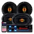 4 Auto Falante Universal + Toca Rádio Carro Mp3 Player Usb