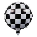  4 Balão Bexigas Metalizado Decoração Carros Quadriculado 