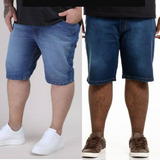 4 Bermuda Masculina Jeans Com Lycra Plus Size Tamanho Grande