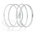 4 Bracelete Pulseira Rigida Argola Sem Fecho Grande Prata