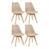 4 Cadeiras Estofada Leda Base Madeira Eames Cozinha Cores Estrutura Da Cadeira Nude Mobili Loft7