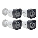 4 Câmeras Monitoramento Full Hd 1080p 2mp Infra 20mts Tf 2020 Cor Branco