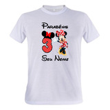 4 Camisetas Mickey E Minnie Vermelha Blusas Personalizadas