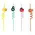 4 Canudos Silverfestas Espirais Divertidos Frutas 26cm