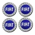 4 Emblema Adesivo Calota Fiat Palio Resinado Azul 48mm Cor Fiat Azul