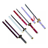 4 Espada Katana One Piece Zoro Em Mdf madeira 90cm