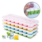 4 Formas De Gelo Cubo Tampa Rígida E Fundo Flexível Silicone