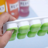4 Formas De Gelo Luctec Cubo C Tampa Rígida Flexível Fundo Silicone Cor Azul Amarelo Rosa E Verde