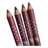4 Lápis Contorno Labial Matte De Madeira Easy Ruby Kisses