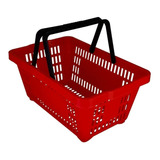 4 Mini Cesta 6 Litros Compras Mercado Na Cor Vermelho